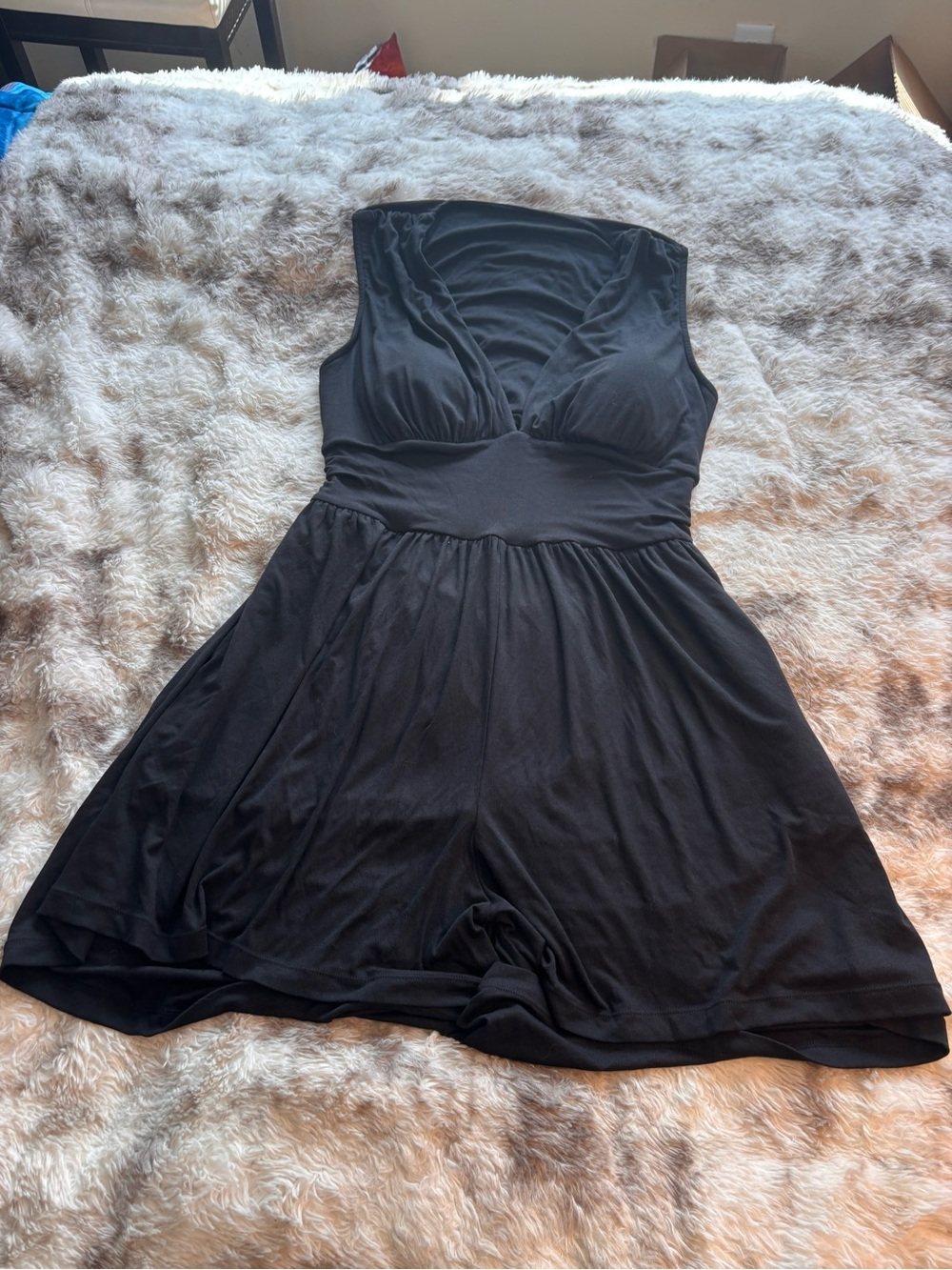 NWOT HALARA Black V-Neck Romper